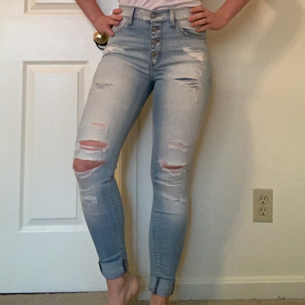 KanCan High Waist Destroyed Skinny Jeans